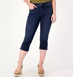 Jeans Capri NYDJ Curves 360 slim dritti mesquite taglia Petite 10 vendita al dettaglio $99,00 - Foto 1 di 6