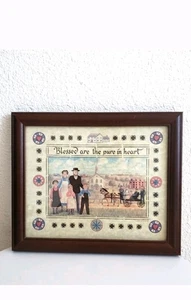 AMISH Scherenshitte Art Print Blessed are the pure in heart signed by 88' R - Picture 1 of 9