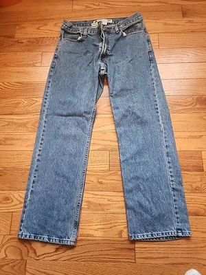 Jeans masculino Harley Davidson 32x30 azul denim ajuste reto motociclista relaxado - Imagem 1 de 4