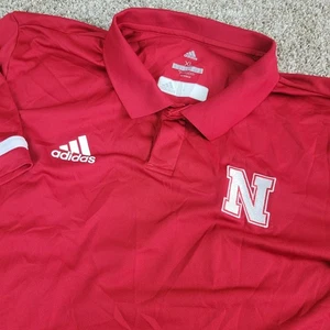Adidas Nebraska Cornhuskers Herren XL Rot Performance Stretch Polo Kurzarm - Bild 1 von 6