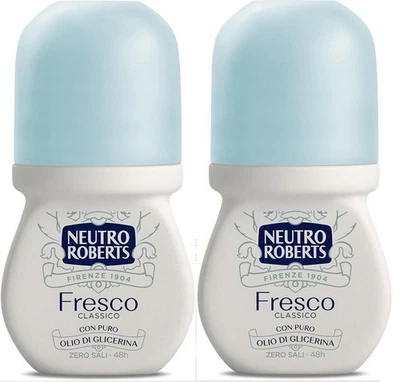 Neutro Roberts Fresco Classico Deodorant Roll On 48h SALT FREE 50ml (2 Pack)