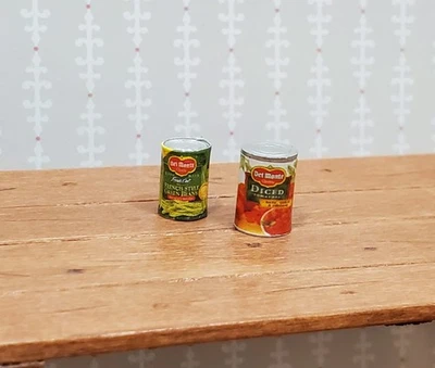 STREETS AHEAD Miniature Canned Goods Old Fashion Grocery Store 2 Pieces 1:12 Scale Dollhouse