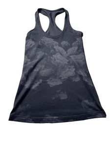 Lululemon Tank Top Womens Size 2 Black Gray Tie Dye Racerback Cool Athletic Gym - Picture 1 of 4