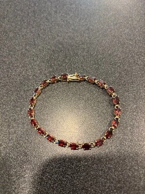 Brazalete Tenis Granate Oro Amarillo 7" 10K Foto 1 de 4