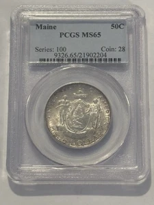 1920 Maine Centennial Half Dollar 50c Commemorative Coin PCGS MS65 - Picture 1 of 4