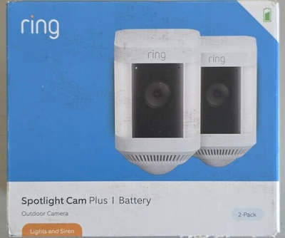 Ring Spotlight Cam Plus Camera Indoor/Outdoor Wireless Pack of 2 Battery New!!!! - Image 1 of 4