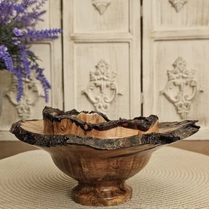 Hoyt G. Brown Signed Maple Burl Bowl – Natural Edge, 8"W x 4"H, Hand-Turned Art - Picture 1 of 8