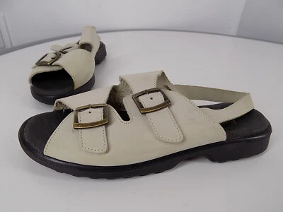 Easy Spirit Flats Sandals ivory-gray Suede Womens Size EU 39 US 8.5, made France - Image 1 of 4