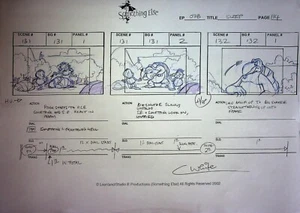 Something Else 2003 Serie de TV COLIN WHITE Producción Storyboard Lápiz KIKA #WC - Imagen 1 de 2