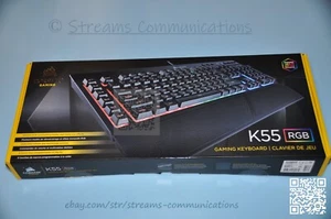 Corsair K55 RGB Wired Gaming Keyboard - Black - Picture 1 of 9