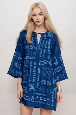Vestido relajado manga kimono Johnny Was JWLA Acantha J31224 Boho Chic * Foto 1 de 4