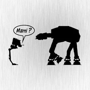Mami AT-AT AT-ST Star Wars Spaß Fun Schwarz Auto Vinyl Decal Sticker Aufkleber - Bild 1 von 1
