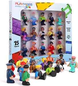 Magnetic Community Figures Set of 15 Pieces for Magnetic Tiles STEM Learning