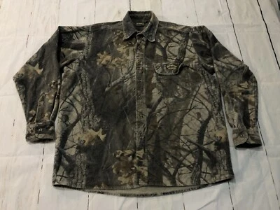 Vintage 90s Spartan Realtree Treebark Leaf Camo Long Sleeve Button Shirt Large - Image 1 of 4