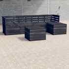 Vidaxl 6 Piece Garden Pallet Lounge Set Solid Pinewood Dark Grey Durable