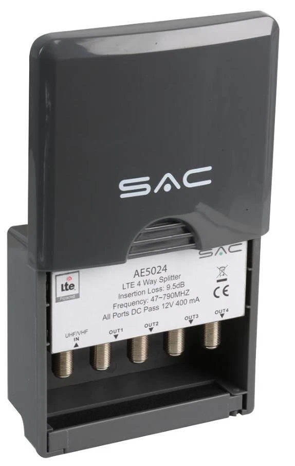 SAC - 4-Way LTE Masthead/Outdoor Splitter DC Pass - Image 1 of 1