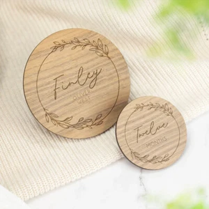 Placa personalizada de madera nombre de nacimiento para bebé anuncio llegada bebé - Imagen 1 de 16