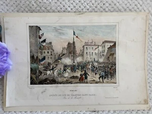 Seltene 1830 Lithographie Victor Adam-Entree Du Duc de Chartres Dans Paris-Juli Revol - Bild 1 von 8