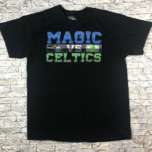 Orlando Magic vs Celtics Large Black Short Sleeve Shirt Basketball NBA