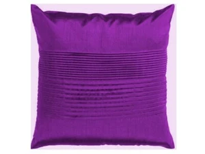 2 PC Dark Purple 39x39 Satin Tuxedo Pleats Cushion Cover - Picture 1 of 4