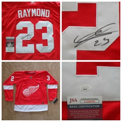 Lucas Raymond Autographed Signed Detroit Red Wings Jersey JSA COA - Image 1 of 4