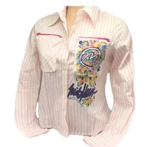 Camisas para mujer Miskeen rosa | blancas a rayas con botones nuevas con etiquetas - Imagen 1 de 6