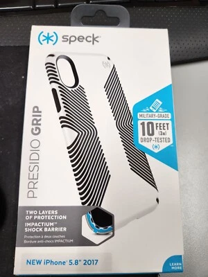Speck Presidio Grip Case for iPhone X & iPhone XS (5.8") - Black & White - Image 1 of 3