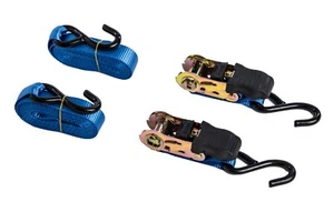 2 pack 1"x15' Blue Ratchet Tie-Down Straps f Motorcycle Kayak 1x15 1500lbs 680Kg - Picture 1 of 7