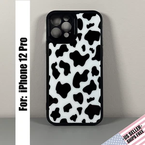 Funda diseñada para iPhone 12 PRO: Estampado Vaca Blanco y Negro | Slim Fit | USADA - Imagen 1 de 13