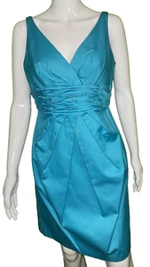 David's Bridal Size 8 Formal Bridesmaid Prom Women's Teal Dress Style F14259 - Picture 1 of 9