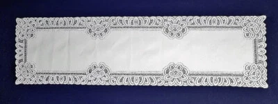 Lace Table Runner 14.5" x 54" White Artistry Diningroom Livingroom Bedroom Den - Image 1 of 3