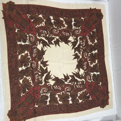 Bufanda Italia 100% Poliéster Patrón Multicolor 34 X 34 RN 59478 Hojas Otoño Foto 1 de 4