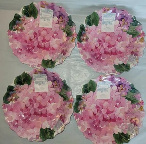 "Platos de ensaladera de hortensia rosa Shabby Chic de 4 quilates melamina de peso pesado 8,5""" - Imagen 1 de 12