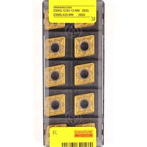 10 insertos de giro de carburo recubiertos de torno CNC SANDVIK CNMG 120412-MM - grado 2035 - Imagen 1 de 9