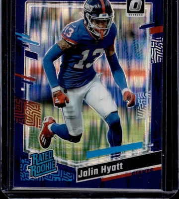 2023 Donruss Optic - Rated Rookie Jalin Hyatt #279 Purple Shock Prizm (RC) - Image 1 of 2