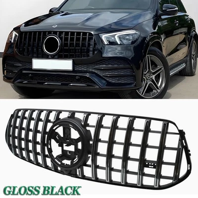 Black GT Style Front Grille For Mercedes Benz W167 GLE 300 350 400 450 580 2020+ Foto 1 de 4