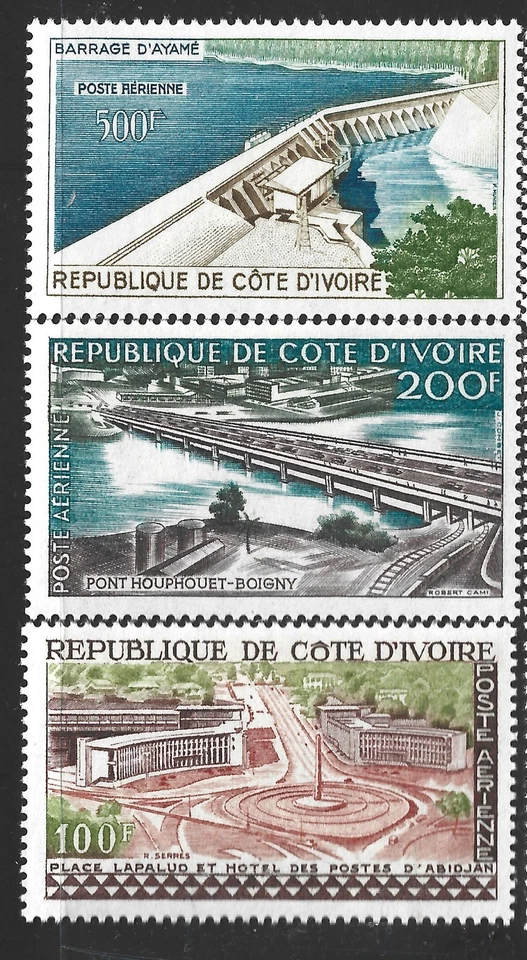 Costa de Marfil, Scott #C22-C24, varias escenas, MH Foto 1 de 1