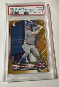 PETE CROW-ARMSTRONG -- 2022 BOWMAN PAPER PROSPECTS -- GOLD -- BP-102 -- PSA 9 - Picture 1 of 1