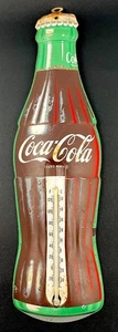 Coca-Cola Thermometer TCA Made in USA Tin 17” Wall Bottle Sign - Picture 1 of 2