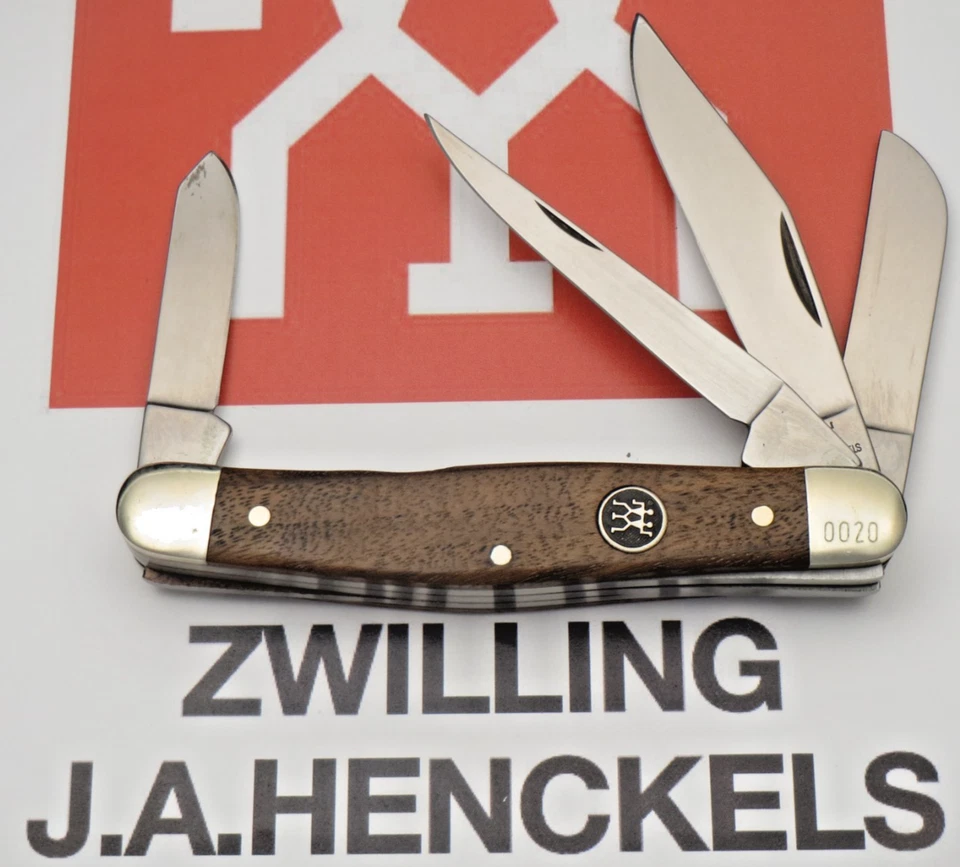 Cuchillo de colección de 1990 JA Henckels por BOKER Solingen 4 hojas asas de nogal Foto 1 de 4