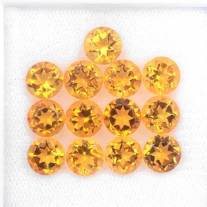 LEISTUNGSSTARKES SET! 10 kt 13 Stck. Bester AAA unbeheizter 100 % natürlicher Citrin rund 6 mm #20 - Bild 1 von 3