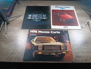 1976 1977 1979 CHEVROLET MONTE CARLO ORIGINAL DEALER  BROCHURE CATALOG Lot Of 3 - Picture 1 of 5