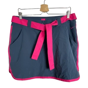 Nike Golf 508274-459 Tour Performance Skirt Dri-Fit Teal Pink Ribbon Belt Sz 10 - Picture 1 of 6