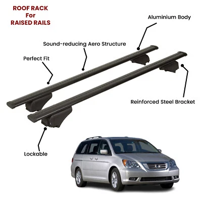 2 piezas barras transversales negras para Honda Odyssey MPV 2008-2013 Foto 1 de 4