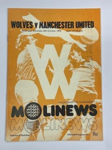 Wolverhampton Wanderers V 1973/74 Manchester United 06-10-1973 División 1 - Imagen 1 de 1
