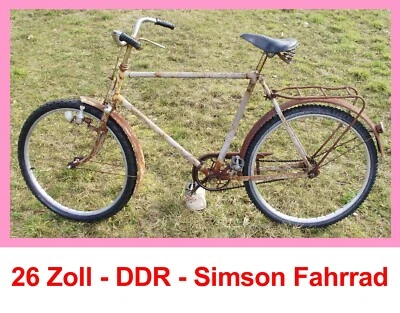 fahrbereites ORIGINAL Simson OLDTIMER Herren Fahrrad 26 Zoll DDR Scheunenfund - Bild 1 von 4