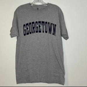 Camisa Georgetown Hoyas Gris Azul Spellout Talla Mediana Top Del Mundo NUEVA - Imagen 1 de 5