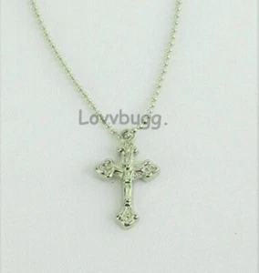 Collar de cruz crucifijo de plata para complementos de envío gratuito de 18" para la comunión de niñas americanas - Imagen 1 de 12