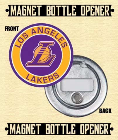 Los Angeles Lakers - Magnet Bottle Opener - Choose From 12 Designs Cover