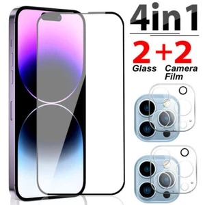 Für iPhone 14 13 12 Pro Max 11 XR X/XS Glas Displayschutz / Kamera Linse Folie - Bild 1 von 27